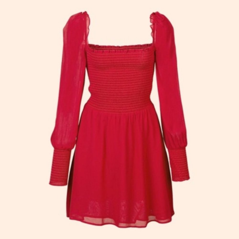 Reformation Kelli Dress Lipstick Red XL
